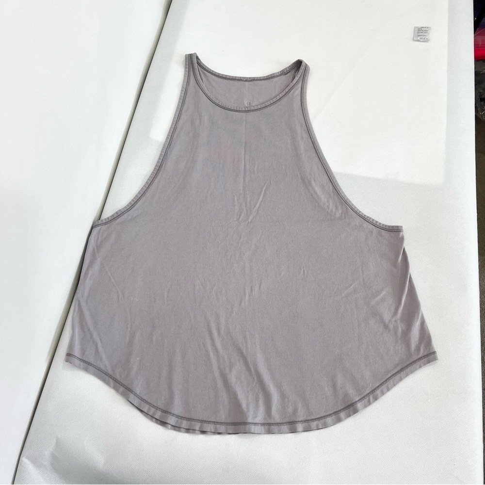 Lululemon Pima Cotton Racerback Tank Top Lavender Sporty Athleisure L (12-14)